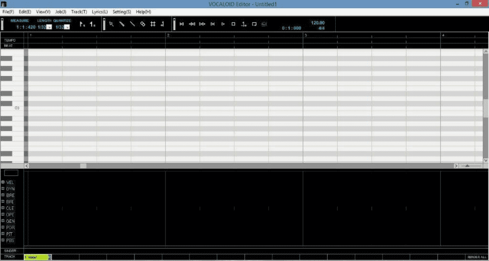 Interfaz de "pianillo" de Vocaloid para crear nuestras propias canciones.