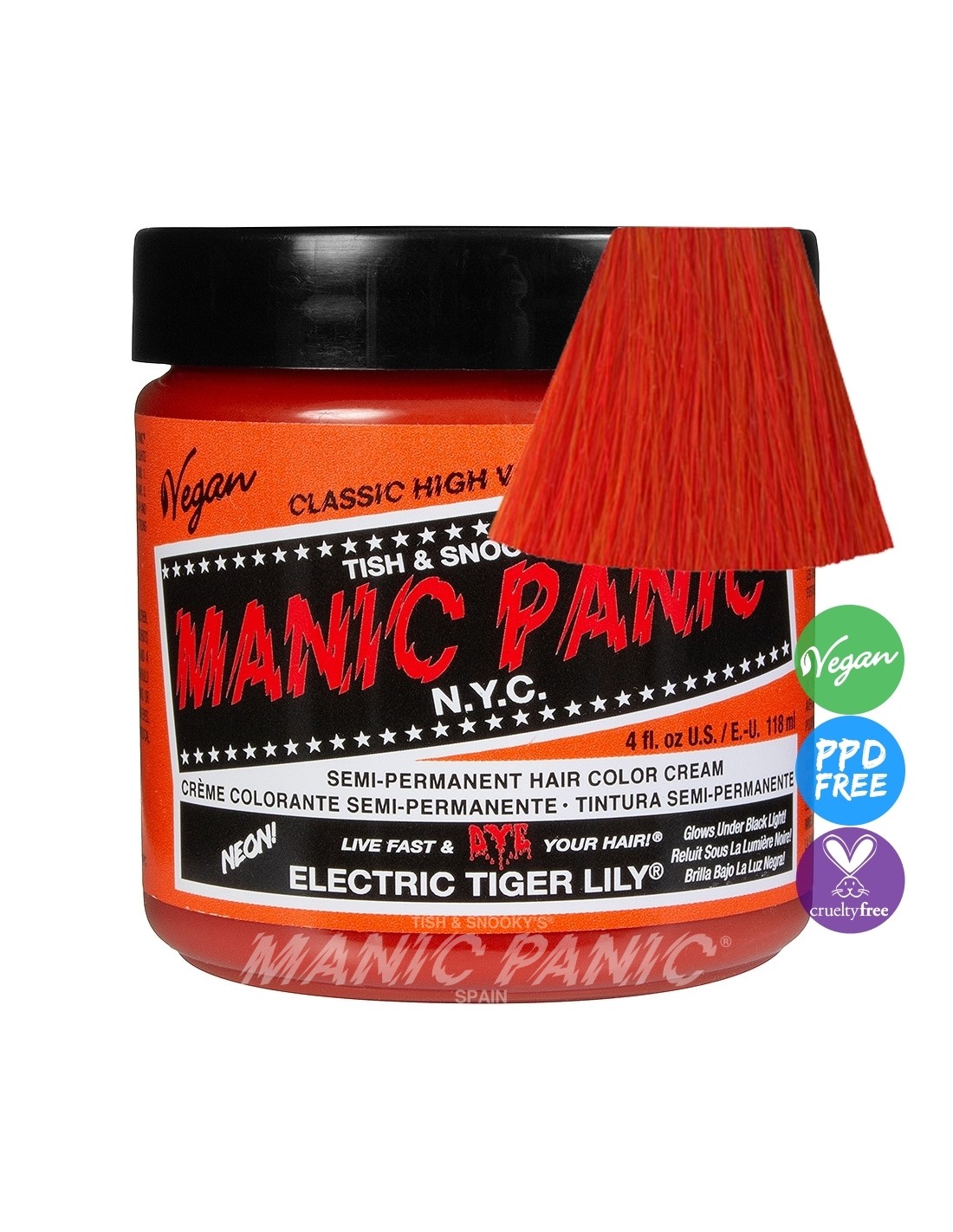 Classic Electric Tiger Lily Fantasy Dye Manic Panic | Kurogami