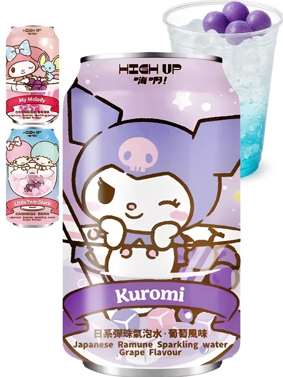 Grape Ramune Soft Drink Sanrio HIGH UP 330 ml | Kurogami