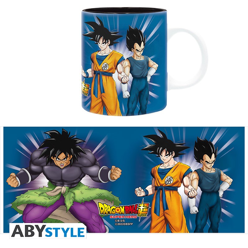 Taza Son Goku Vegeta y Broly Dragon Ball Super Super Hero 320 ml | Kurogami