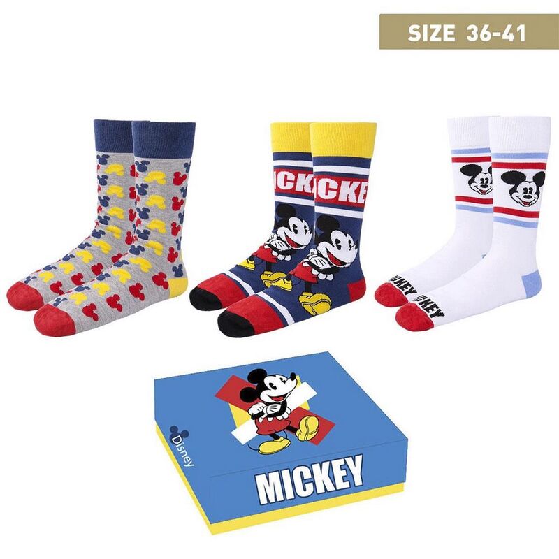 Cerdá Pack de 6 Calcetines de Algodón de Mickey Mouse para Niño con Licencia Oficial Disney 