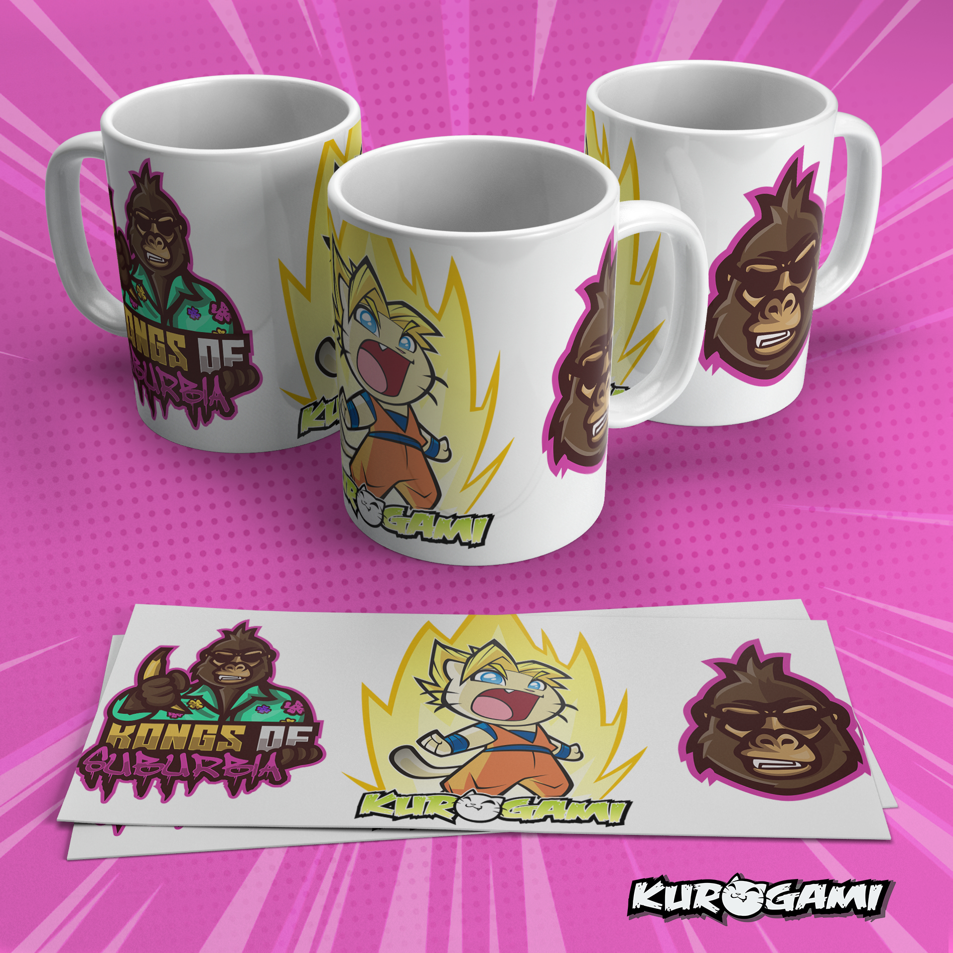 Taza Kongs of Suburbia Logos | Kurogami