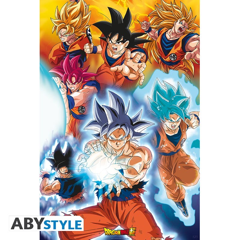 Poster Transformaciones de Goku Dragon Ball Super | Kurogami