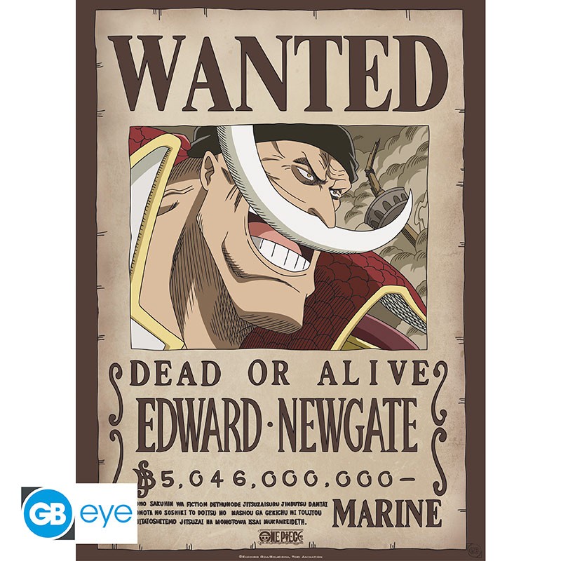 One Piece anime Wanted Poster - Edward Newgate Bounty official