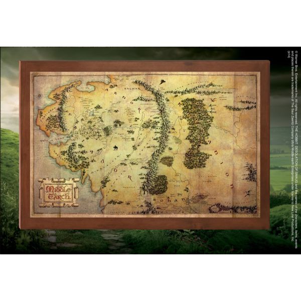 Wooden Picture Middle Earth Map The Lord of the Rings