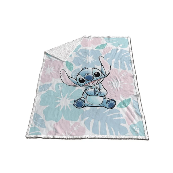 Floral Sherpa Blanket Lilo & Stitch Disney 130 x 170 cms