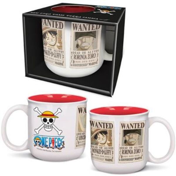 Taza Monkey D. Luffy Roronoa Zoro Wanted One Piece 400 ml