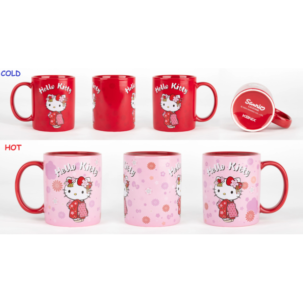 Taza Térmica Kimono Rojo Hello Kitty Sanrio 320 ml