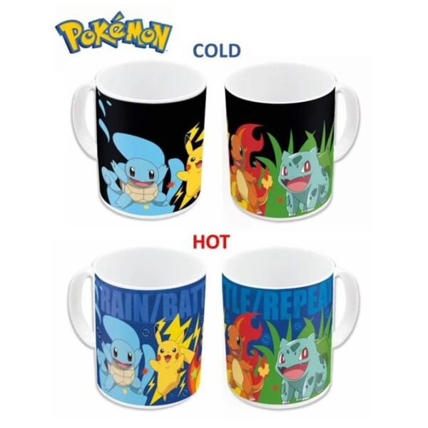 Taza Térmica Pikachu e Iniciales Kanto Pokémon 325 ml
