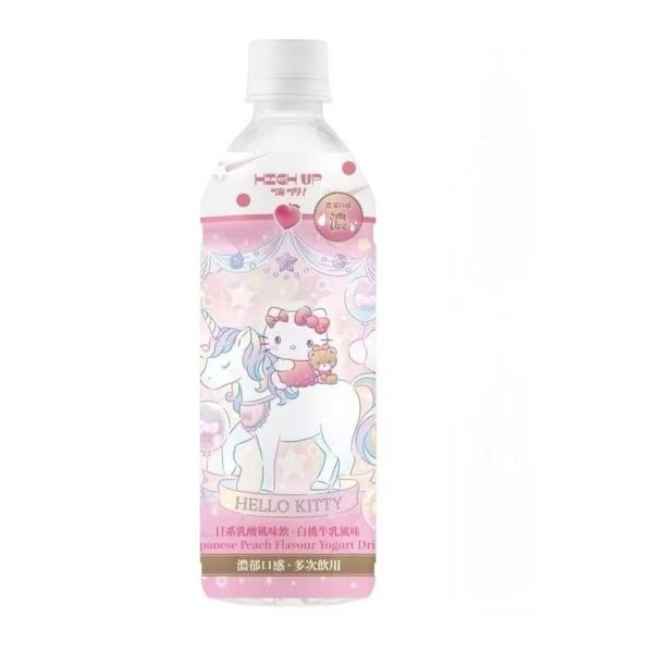 Bebida Yogur Sabor Melocotón Hello Kitty Sanrio HIGH UP 500 ml