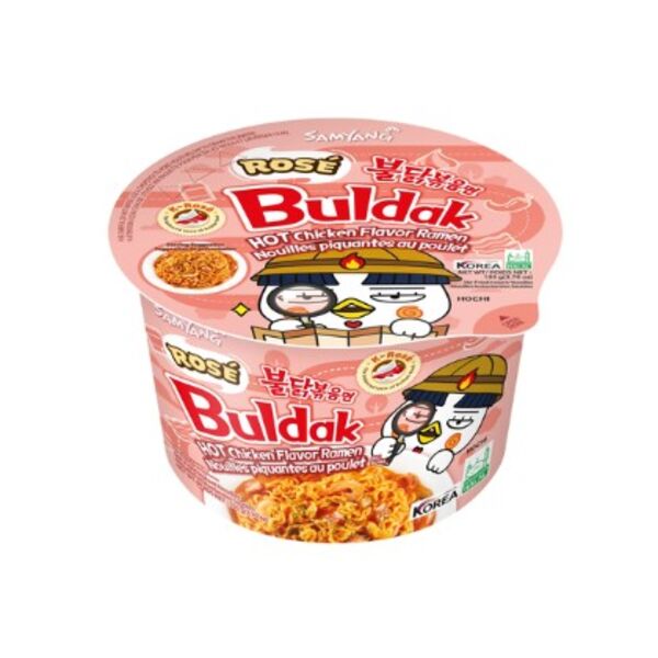 Bol Ramen Buldak Noodles Instantáneos Sabor Pollo Rosé Samyang 105 g
