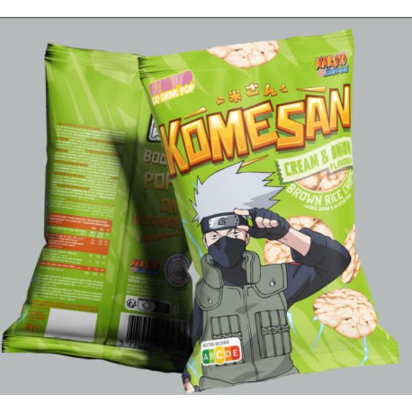 Kakashi Naruto Shippuden Cream & Onion Rice Snack Komesan 60 gr