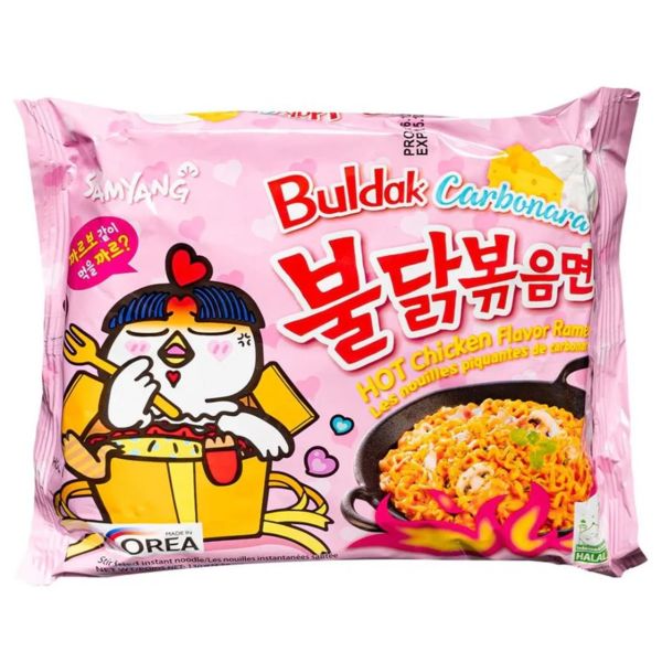 Carbonara & Spicy Chicken Ramen Buldak Noodles Samyang 130 g
