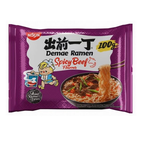 Spicy Beef Ramen Demae Noodles Nissin 100 g