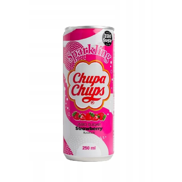 Refresco Chupa Chups Sparkling Zero Sugar Sabor a Fresa 250ml