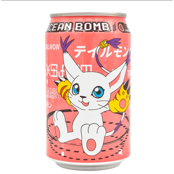 Refresco Digimon Gatomon Ocean Bomb Sparkling Water sabor granada