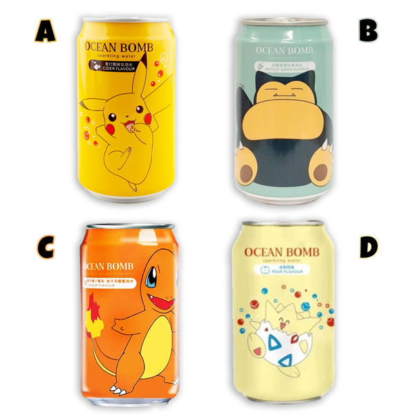 Pokemon Ocean Bomb Drink Sparkling Water - Cider - Grape - Orange - Pear