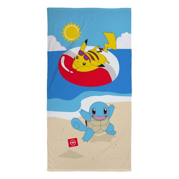 Toalla Verano Pikachu y Squirtle Pokémon 140 x 70 cm