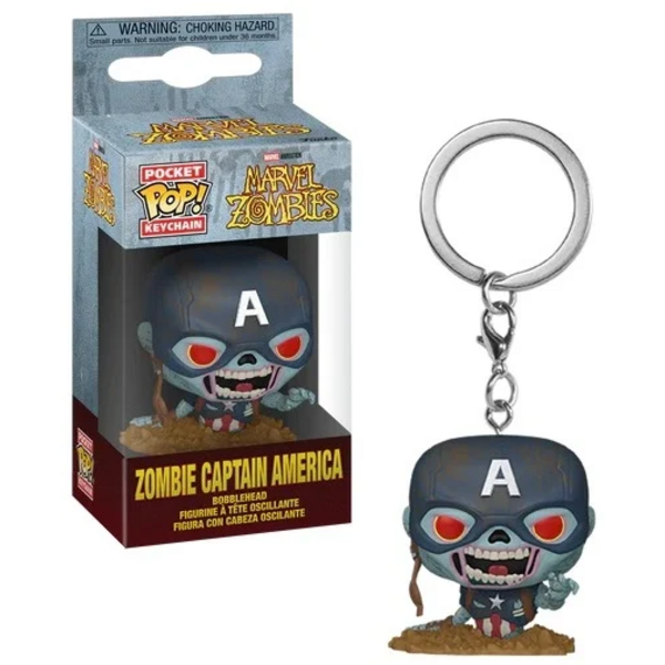 Llavero Funko Capitán América Zombie Marvel Cómics Pocket POP!