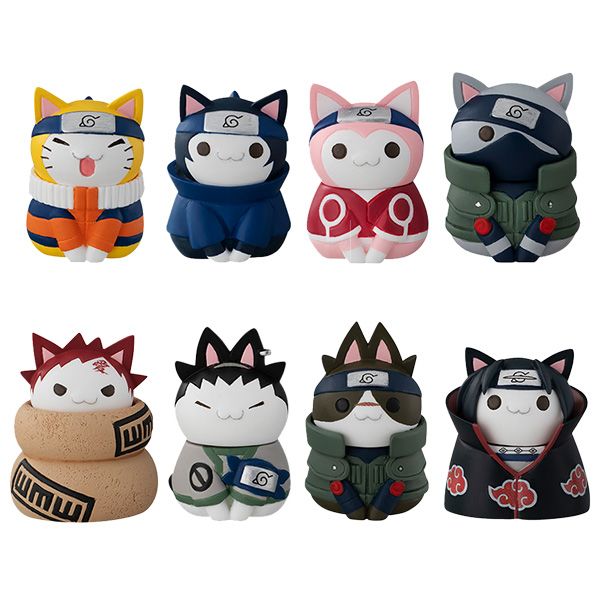 Cats of Konoha Village Figure Set Naruto Shippuden Nyaruto
