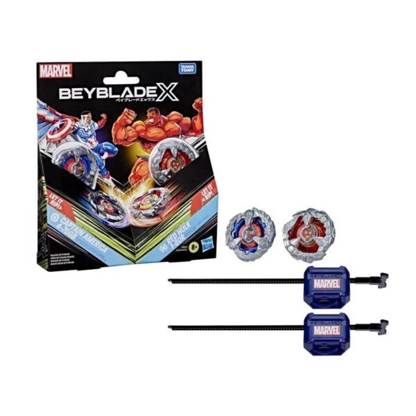 Beyblade X Captain America 4-70GB & Red Hulk 1-80R Marvel Comics