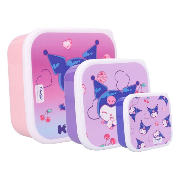 Kuromi Lunch Box Bento Sanrio 3 pieces