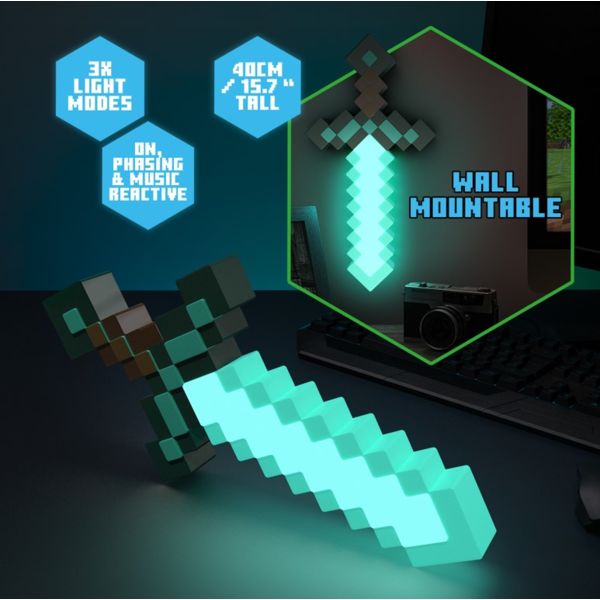 Diamond Sword 3D Minecraft Lamp