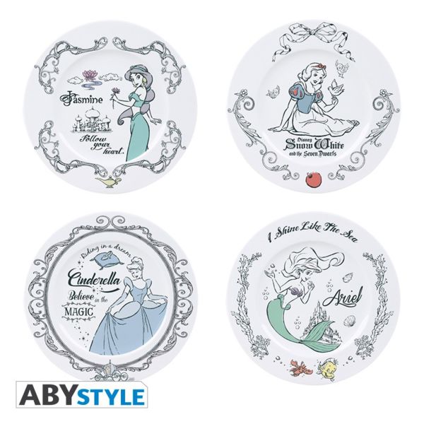 Disney Princesses Plates Set of 4