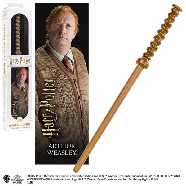 Varita Mágica Arthur Weasley y Punto de Libro 3D Harry Potter