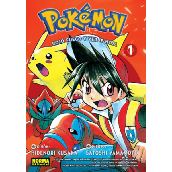 Pokemon Rojo Fuego y Verde Hoja #01  (spanish) Manga Oficial Norma Editorial
