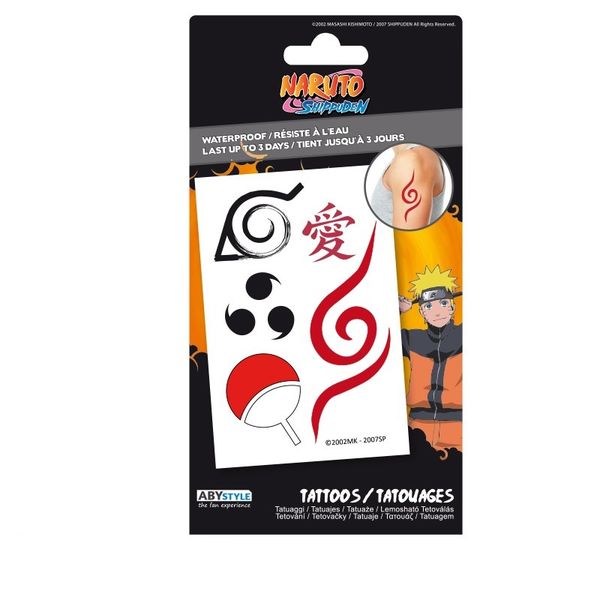Lámina de Tatuajes Naruto Shippuden Lámina de Tatuajes Naruto Shippuden