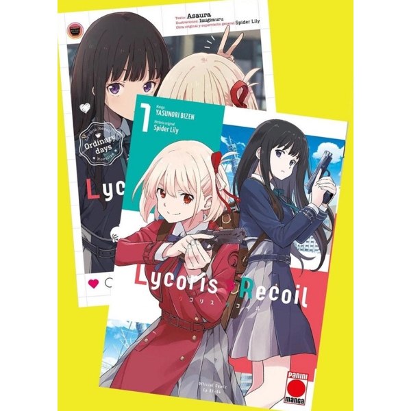 Special Edition Lycoris Recoil #01 Spanish Manga + Lycoris Recoil: Ordinary Days Spanish Novel + Acrylic
