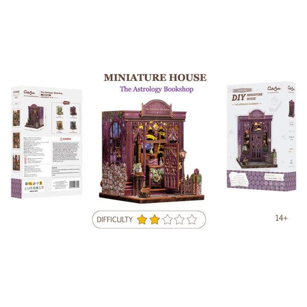 Miniature House: Astrology Bookshop Diorama DIY Book Nook