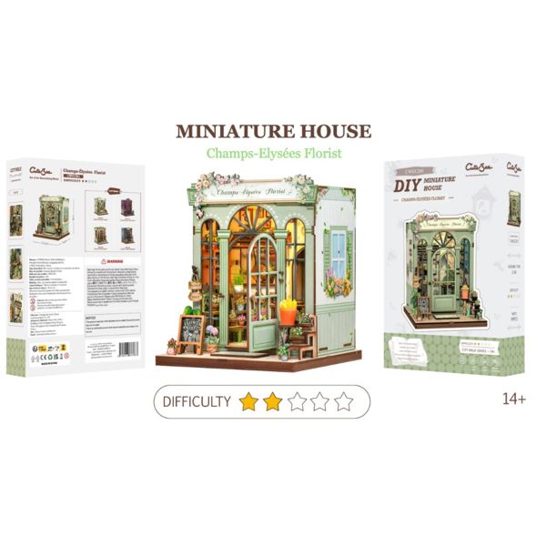 Miniature House: Champs-Elysées Florist Book Nook DIY Diorama