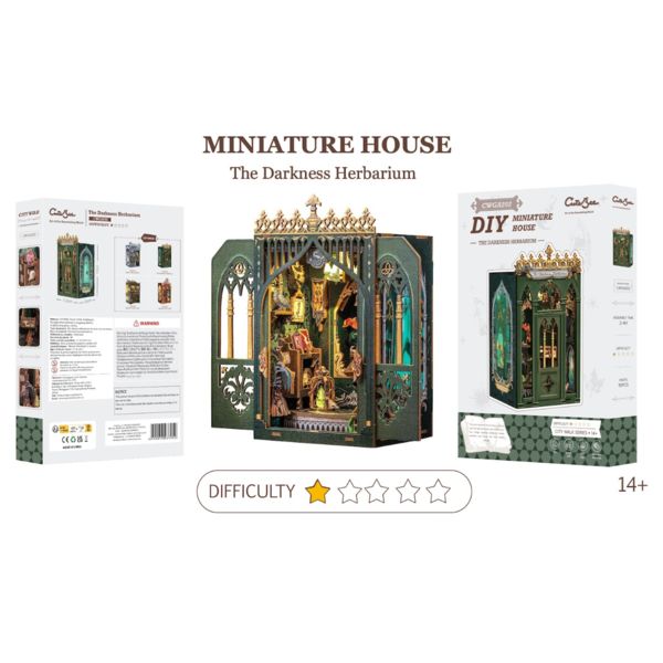 Miniature House: The Darkness Herbarium Book Nook DIY Diorama