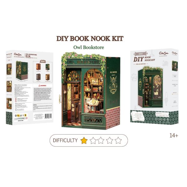Owl Bookstore Book Nook DIY Diorama