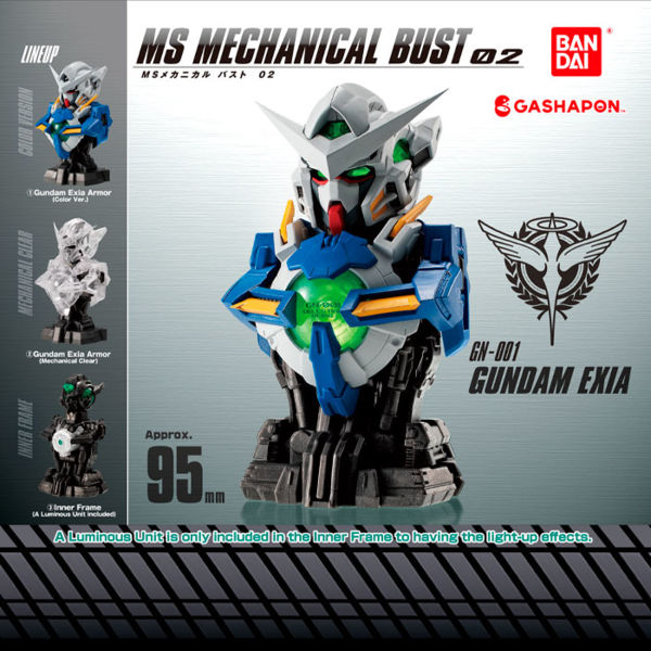 Gashapon Gundam MS Mechanical Bust 02 Gundam Exia (Random)