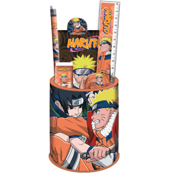 Naruto Stationery Set & Metal Pencil Pot