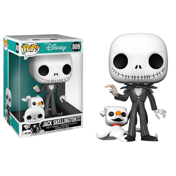 Funko Jack Skellington y Zero Pesadilla Antes de Navidad Disney Super Sized Jumbo POP! 809