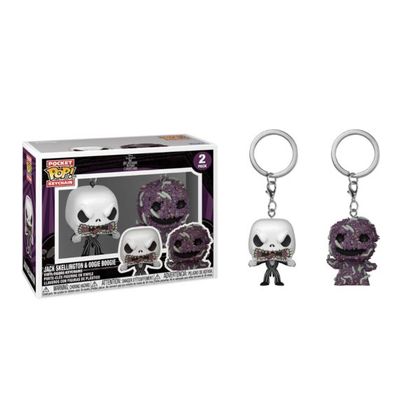 Llavero Funko Jack Skellington y Oogie Boogie Pesadilla Antes de Navidad Disney Pocket POP! 2 Pack