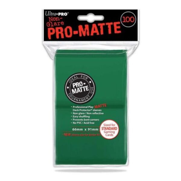Fundas Estándar Verdes Pro Matte Ultra Pro (Pack 100)
