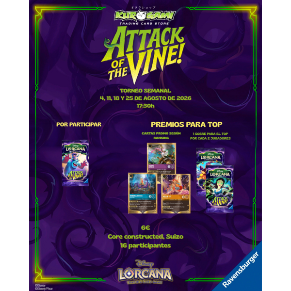Inscripción Lorcana Torneo Semanal Attack on the Vine - 18/08/26
