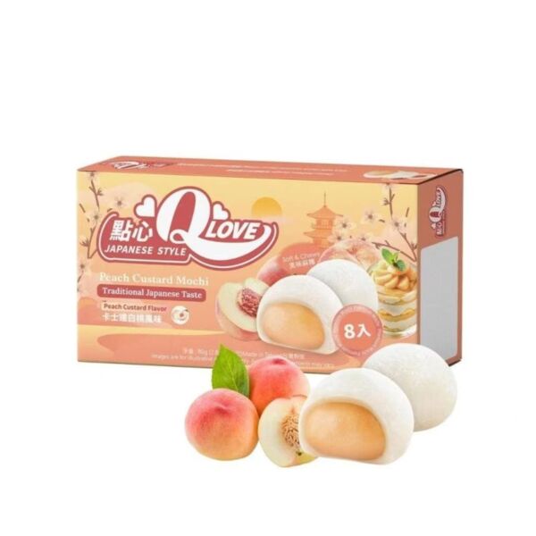 Peach Custard Flavour Mochis Box QLOVE 80 g