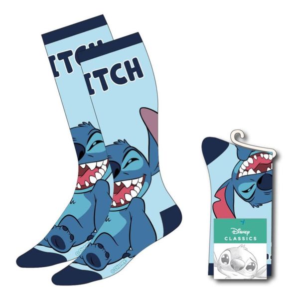 Calcetines Azules Sonrisa Lilo & Stitch Disney Talla 36-43