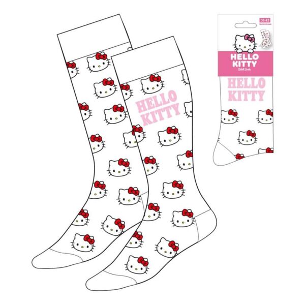 Calcetines Blancos Cara Hello Kitty Sanrio Talla 36-43