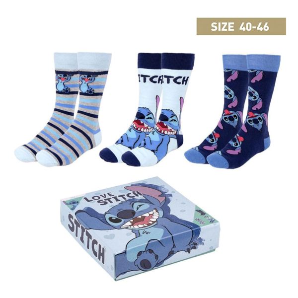 Calcetines Stitch Lilo & Stitch Disney Pack 3 Talla 40-46