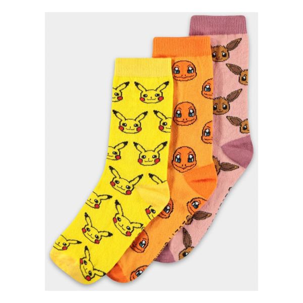 Three Icons Pokemon Socks Pack 3 Size 43-46