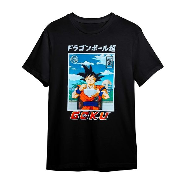 Camiseta Infantil Son Goku Comiendo Dragon Ball Z