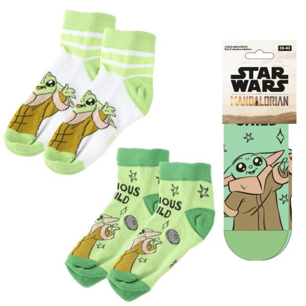 Grogu 2 Pack Socks Star Wars: The Mandalorian Size 38-45