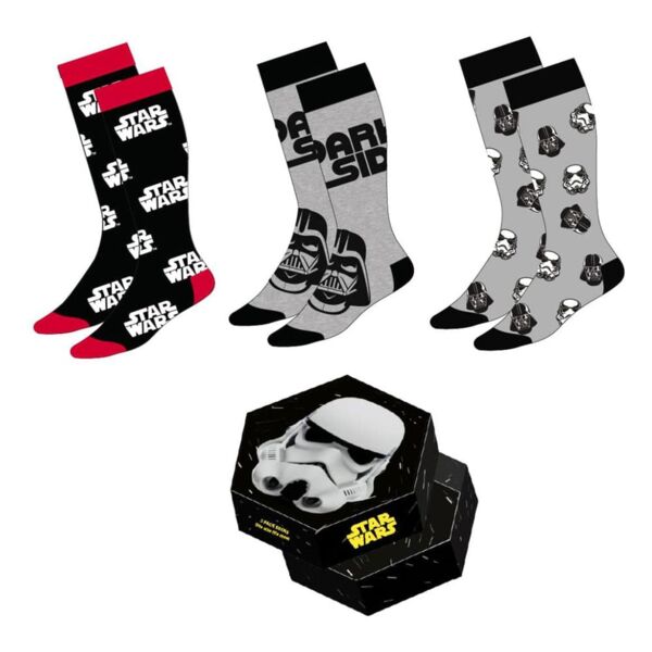 Stormtrooper 3 Pack Socks Star Wars Size 38-45